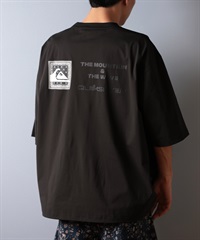 QUIKSILVER クイックシルバー ラッシュガード メンズ 半袖 Tシャツ バックプリント 水陸両用 UVカット QLY251626M ムラサキスポーツ限定(BLK-M)
