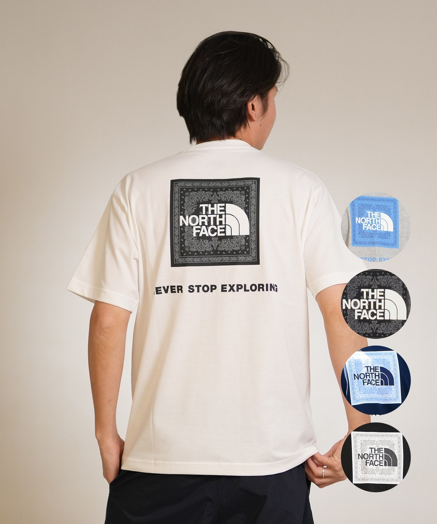 THE NORTH FACE ザ・ノース・フェイス 半袖 Tシャツ メンズ ショートスリーブバンダナスクエアロゴティー NT32446(W2-S)