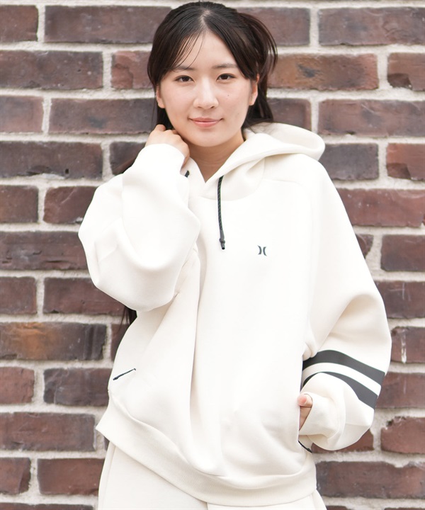 Hurley ハーレー プルオーバー パーカー レディース PHANTOMシリーズ セットアップ対応 ロゴ PHANTOM SWEAT BLOCK PARTY HOODIE WUFF252001