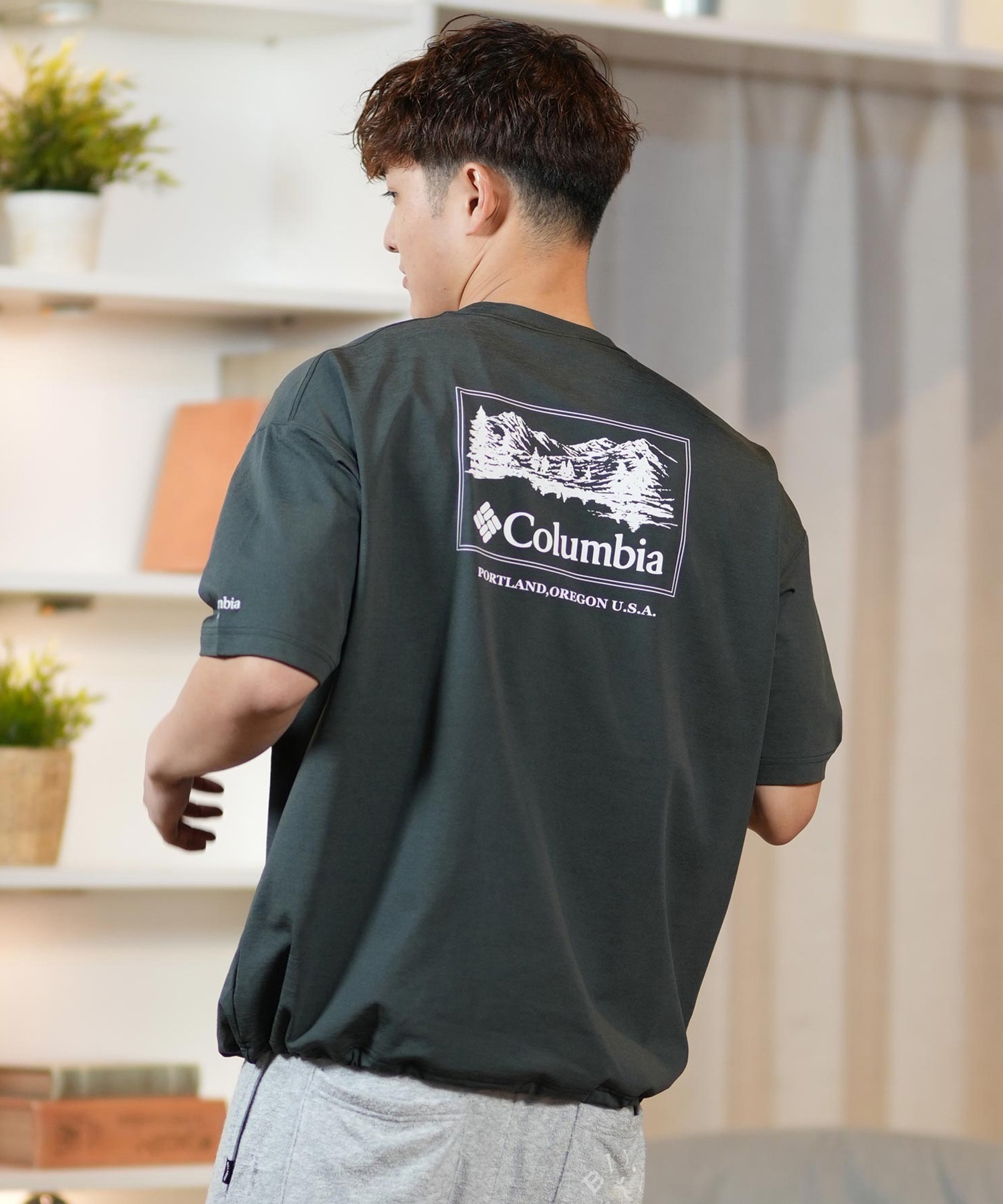 columbia コロンビア 半袖 Tシャツ メンズ 水陸両用 ユーティリティ UVケア PM0684 ムラサキスポーツ限定(28-S)