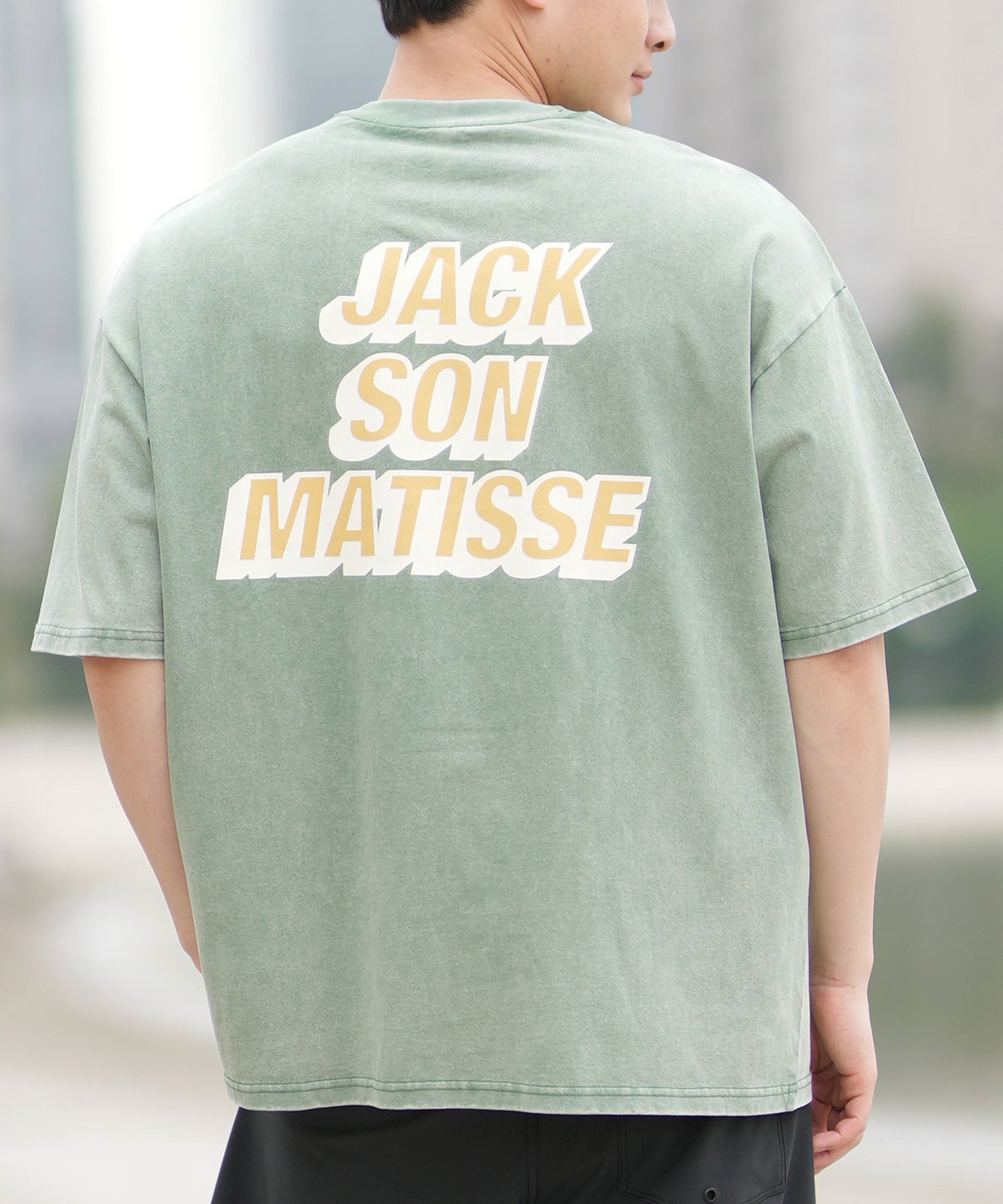 DEAR LAUREL ディアローレル 半袖 Tシャツ メンズ バックプリント ヴィンテージ風 JM JACSON MATISSE DL25S-JM04(GRN-M)