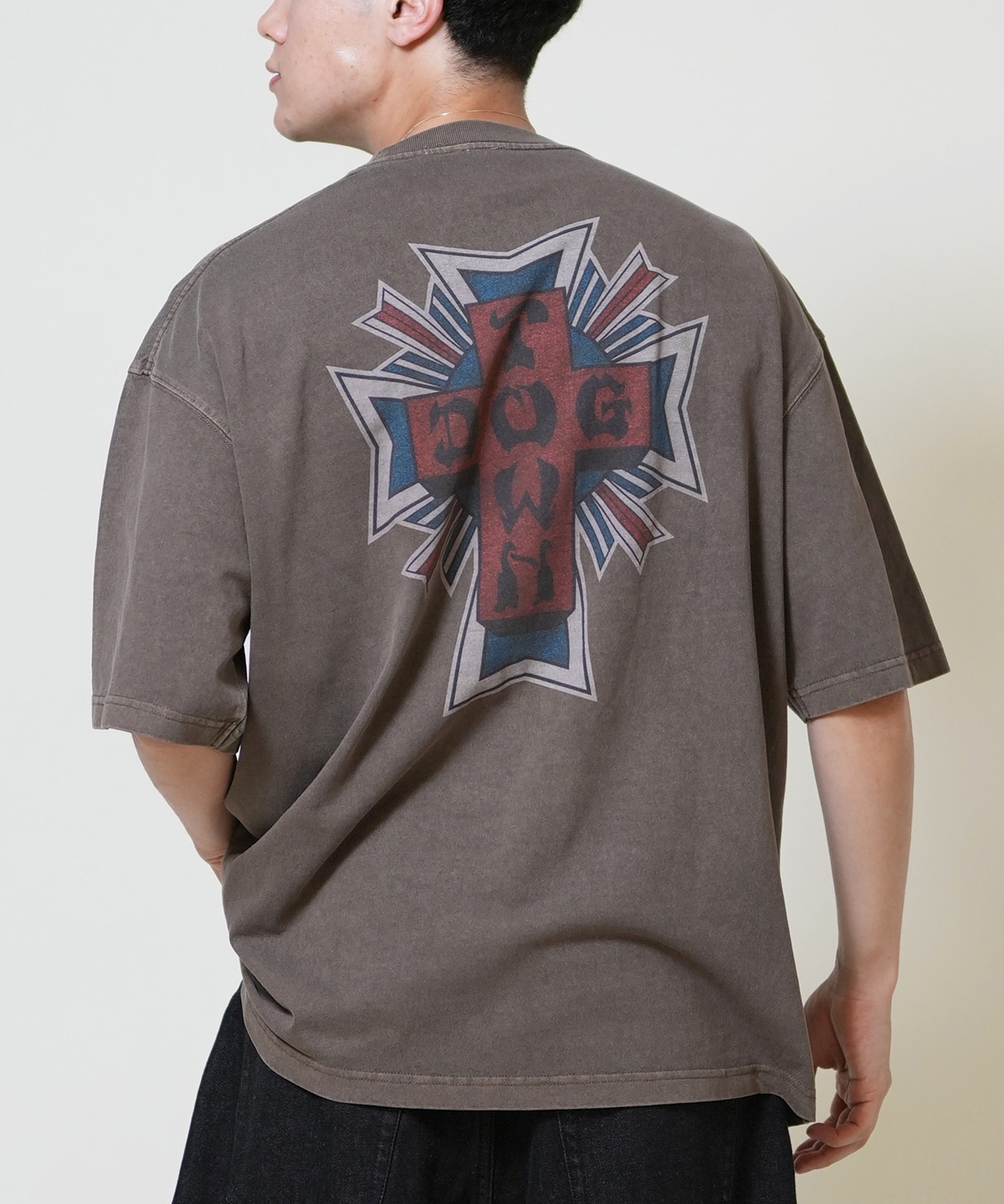 DOGTOWN ドッグタウン 半袖 Tシャツ メンズ バックプリント オーバーサイズ 253DT1ST001(BRN-M)