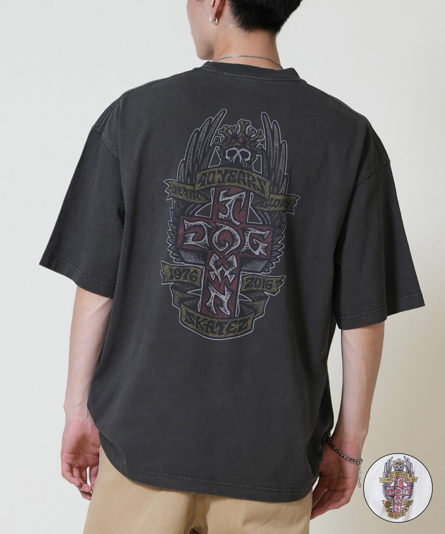 DOGTOWN ドッグタウン 半袖 Tシャツ メンズ バックプリント オーバーサイズ 253DT1ST002(IVO-M)