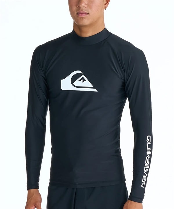 QUIKSILVER クイックシルバー 水着 ラッシュガード メンズ 長袖 Tシャツ ロンT UVカット 速乾 ストレッチ QLY261002(BLK1-M)