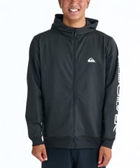 QUIKSILVER クイックシルバー 水着 ラッシュガード ジップアップ パーカー メンズ UVカット 接触冷感 速乾 水陸両用 QLY261009(BLK-M)