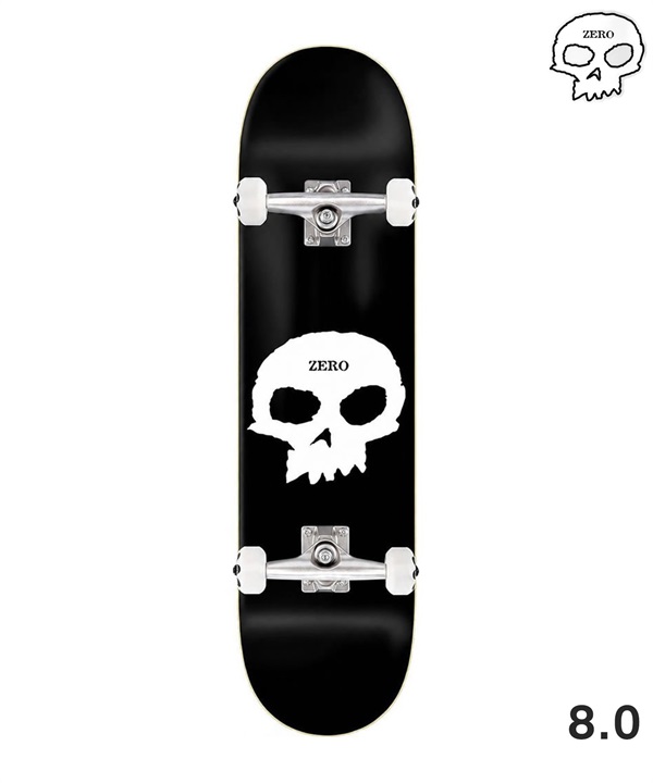 ZERO ゼロ SINGLE SKULL スケートボード コンプリート 8 インチ 初心者 スケボー 完成品