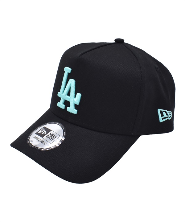 NEW ERA ニューエラ キャップ 9FORTY A-Frame ロサンゼルス・ドジャース ブラック×ミントブルー 15202909 ムラサキスポーツ限定