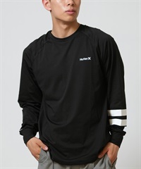 Hurley ハーレー 水着 ラッシュガード 長袖 Tシャツ ロンT メンズ UVカット ストレッチ 疎水性 抗菌防臭 水陸両用 MALS26106P(BLK-M)
