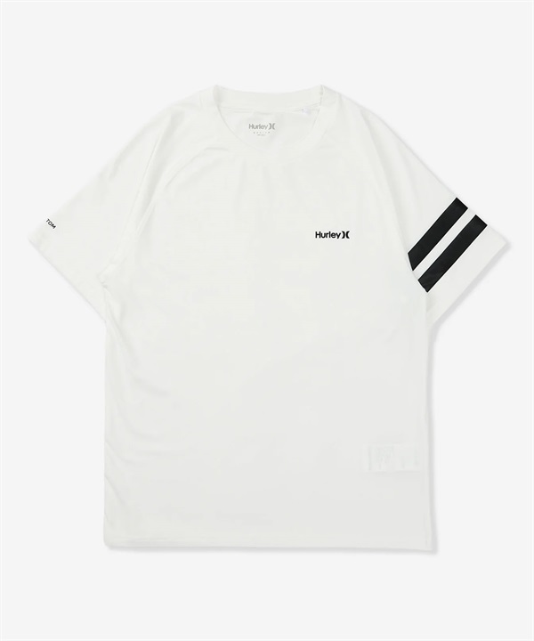 Hurley ハーレー 水着 ラッシュガード 半袖 Tシャツ メンズ UVカット 軽量 ストレッチ 抗菌防臭 疎水 水陸両用 MASS26101P(WHT-M)