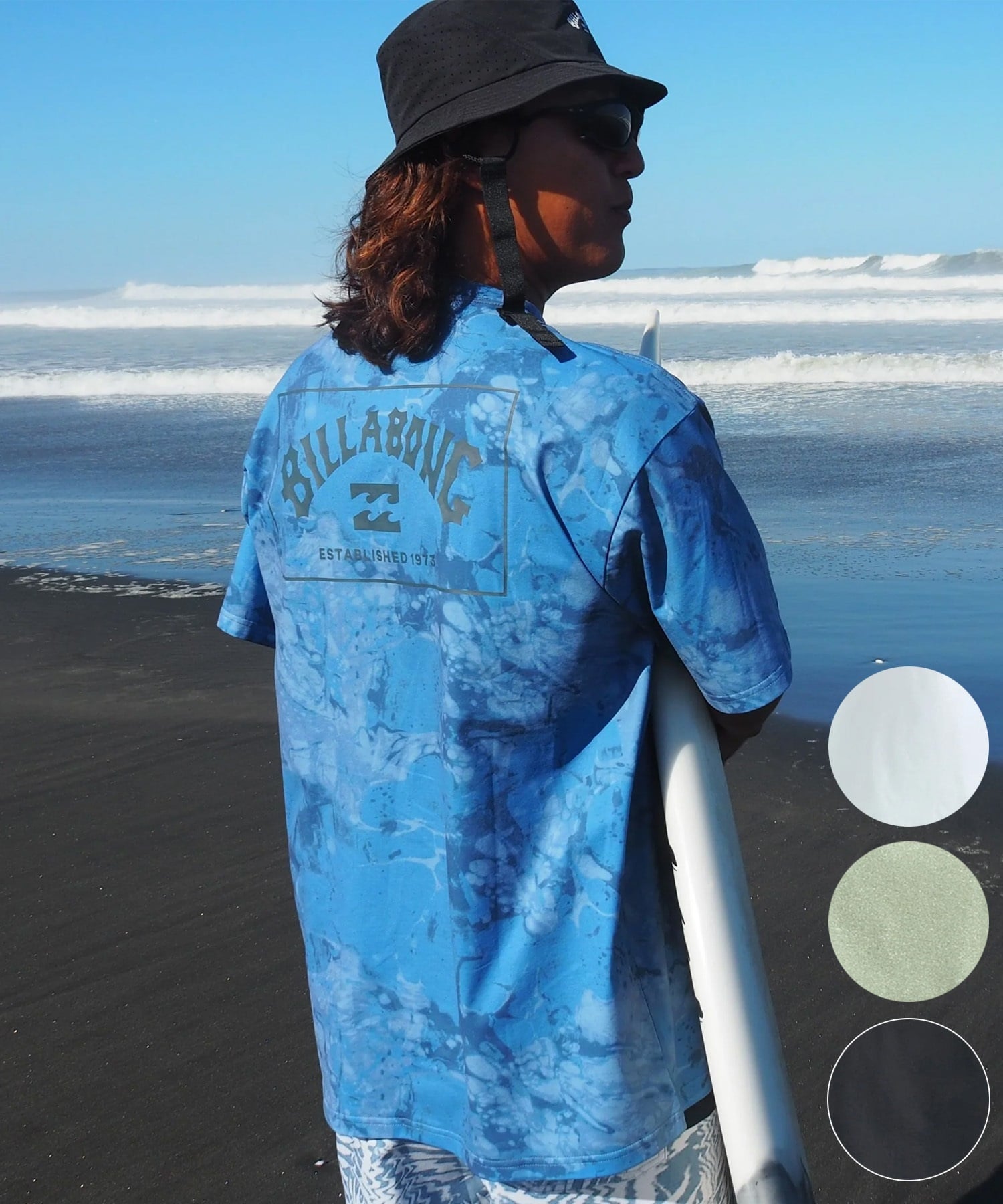 BILLABONG ビラボン 水着 ラッシュガード 半袖 Tシャツ メンズ 水陸両用 UVカット 吸水速乾 SURF FLEX TEE BG011858(BLK-M)