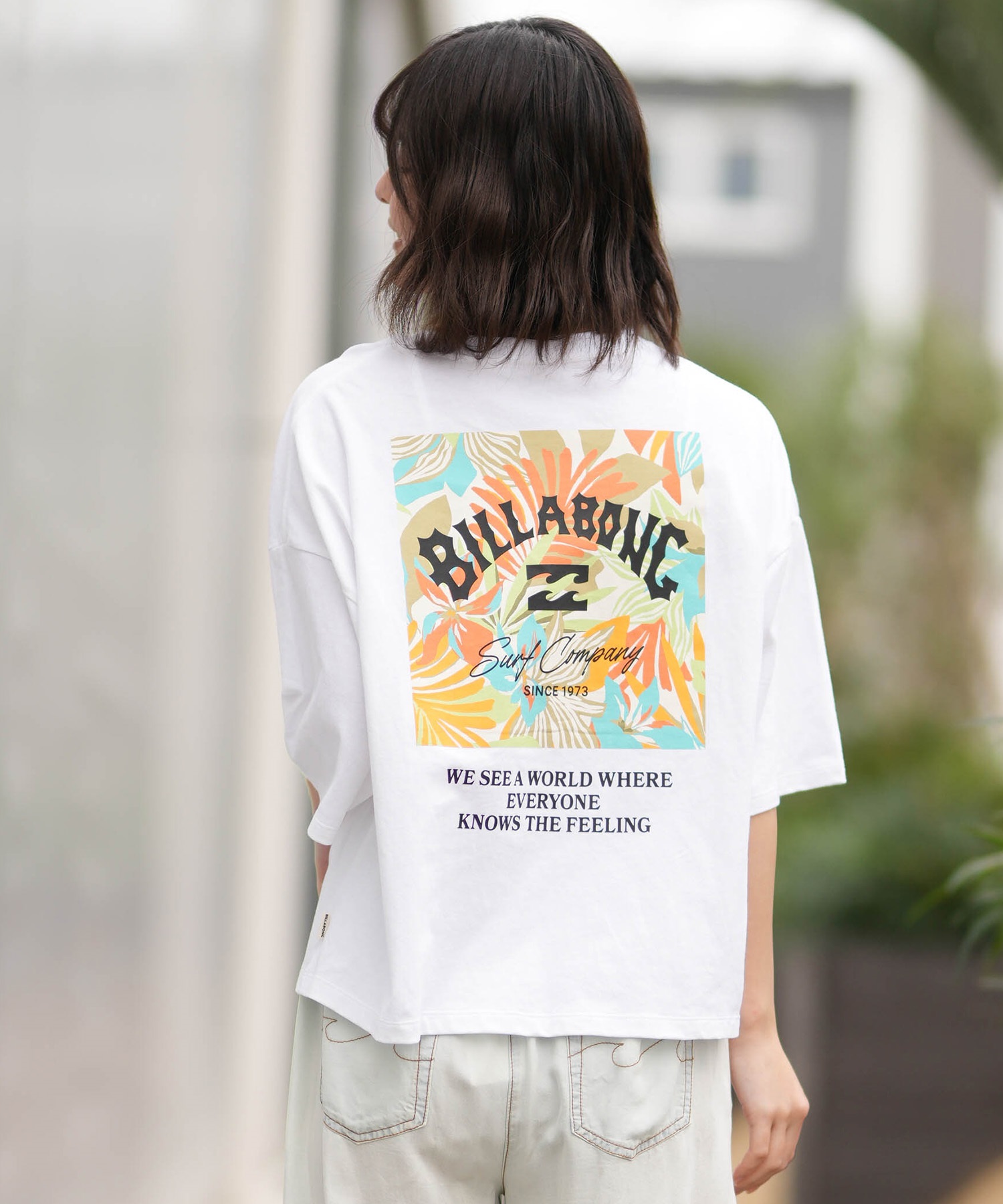 BILLABONG ビラボン 半袖 Tシャツ レディース SQUARE LOGO LOOSE CROPPED BG013205(SCS-M)