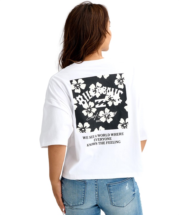 BILLABONG ビラボン 半袖 Tシャツ レディース SQUARE LOGO LOOSE CROPPED BG013205