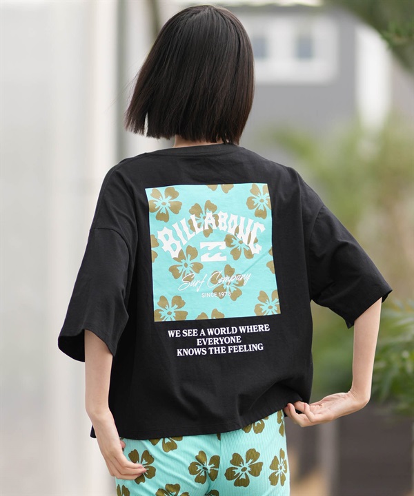BILLABONG ビラボン 半袖 Tシャツ レディース SQUARE LOGO LOOSE CROPPED BG013205