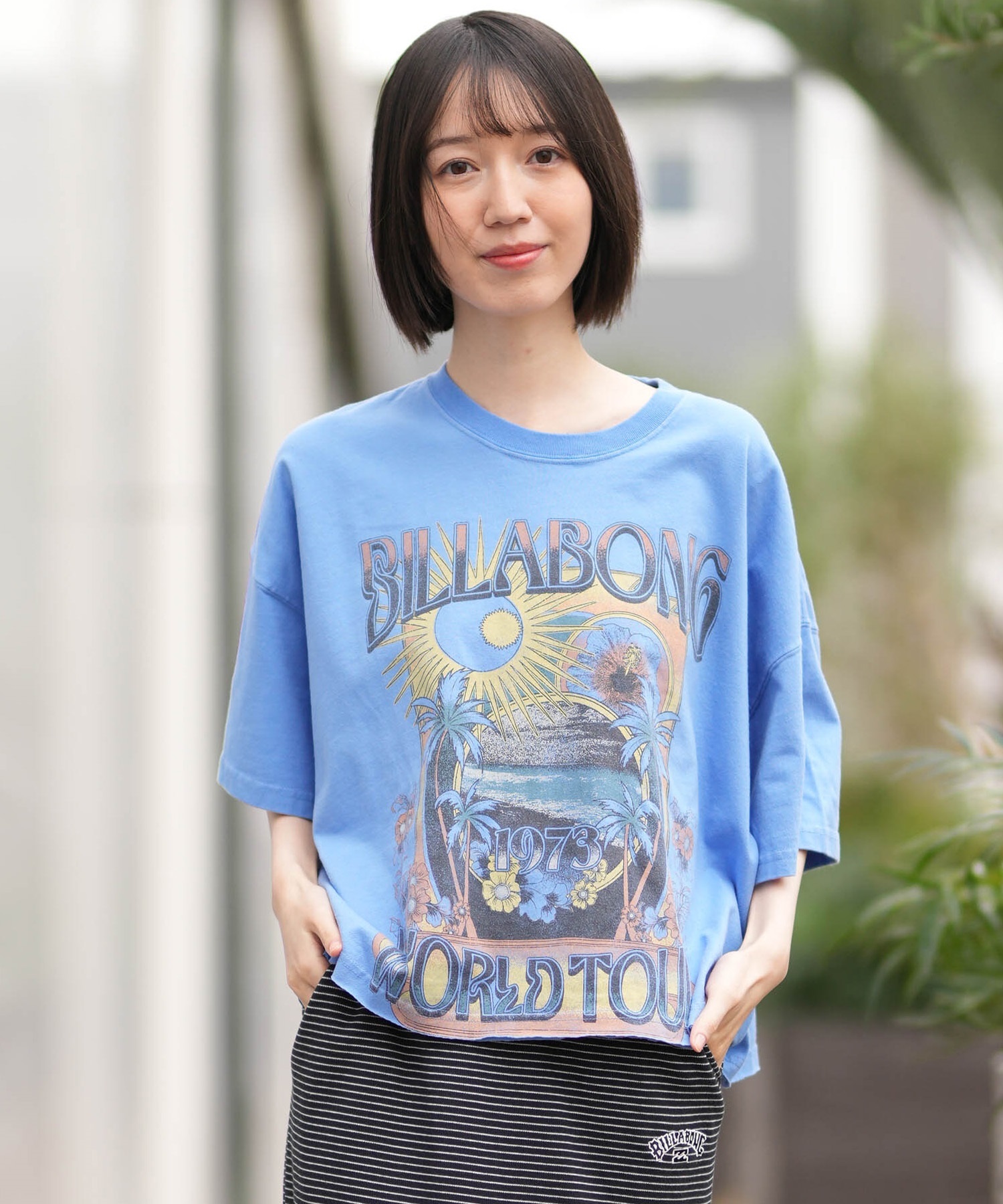 BILLABONG ビラボン 半袖 Tシャツ レディース GRAPHIC WIDE LOOSE CROP T BG013209(TWB1-M)
