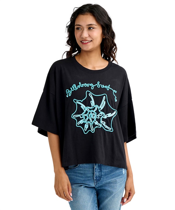 BILLABONG ビラボン 半袖 Tシャツ レディース コード刺繍 ショート丈 BG013210