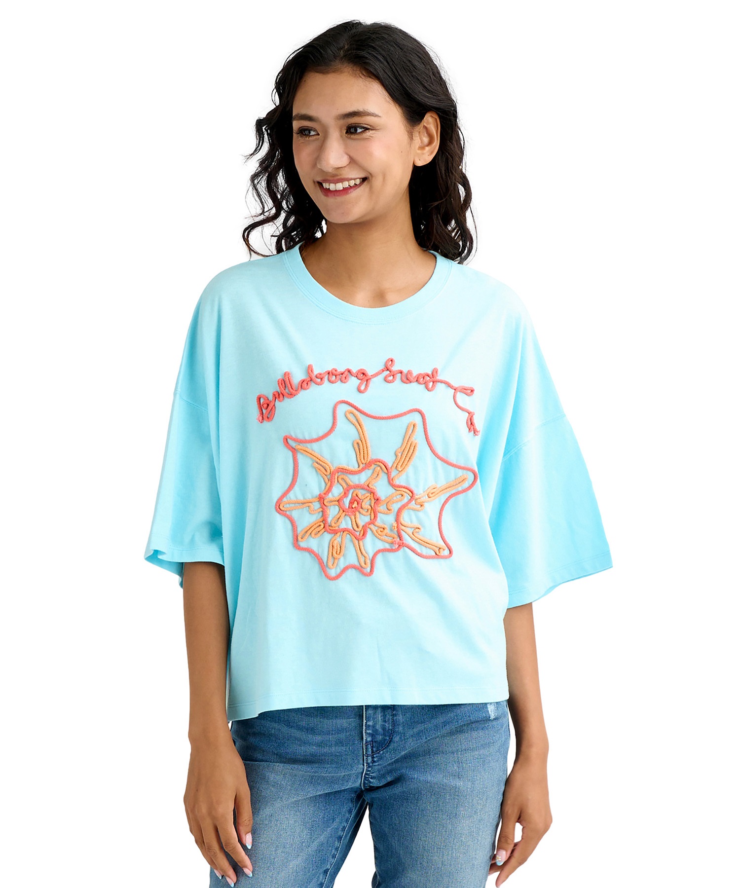 BILLABONG ビラボン 半袖 Tシャツ レディース コード刺繍 ショート丈 BG013210(PBE-M)