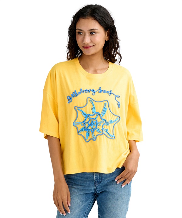 BILLABONG ビラボン 半袖 Tシャツ レディース コード刺繍 ショート丈 BG013210