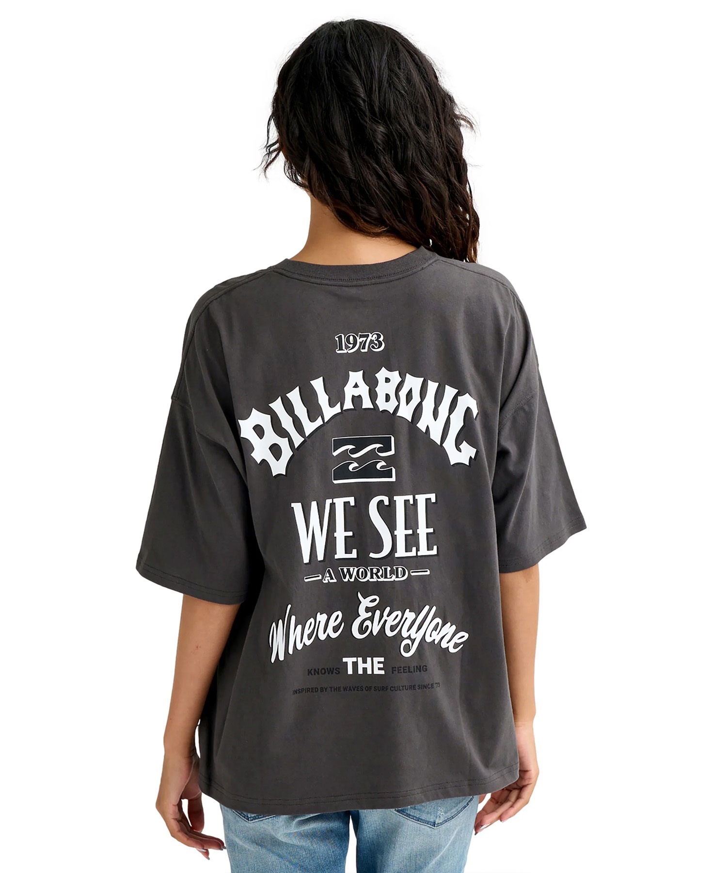 BILLABONG ビラボン 半袖 Tシャツ レディース バックプリント MESSAGE ARCH MEDIUM LOOSE BG013211(OFB-M)