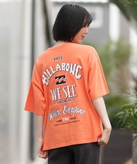 BILLABONG ビラボン 半袖 Tシャツ レディース バックプリント MESSAGE ARCH MEDIUM LOOSE BG013211(SAF-M)