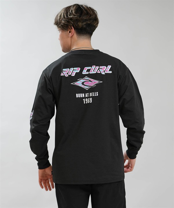 RIP CURL リップカール 長袖 Tシャツ メンズ ラッシュガード BORN AT BELLS LS RASH RCM6S-4301(BLK-M)