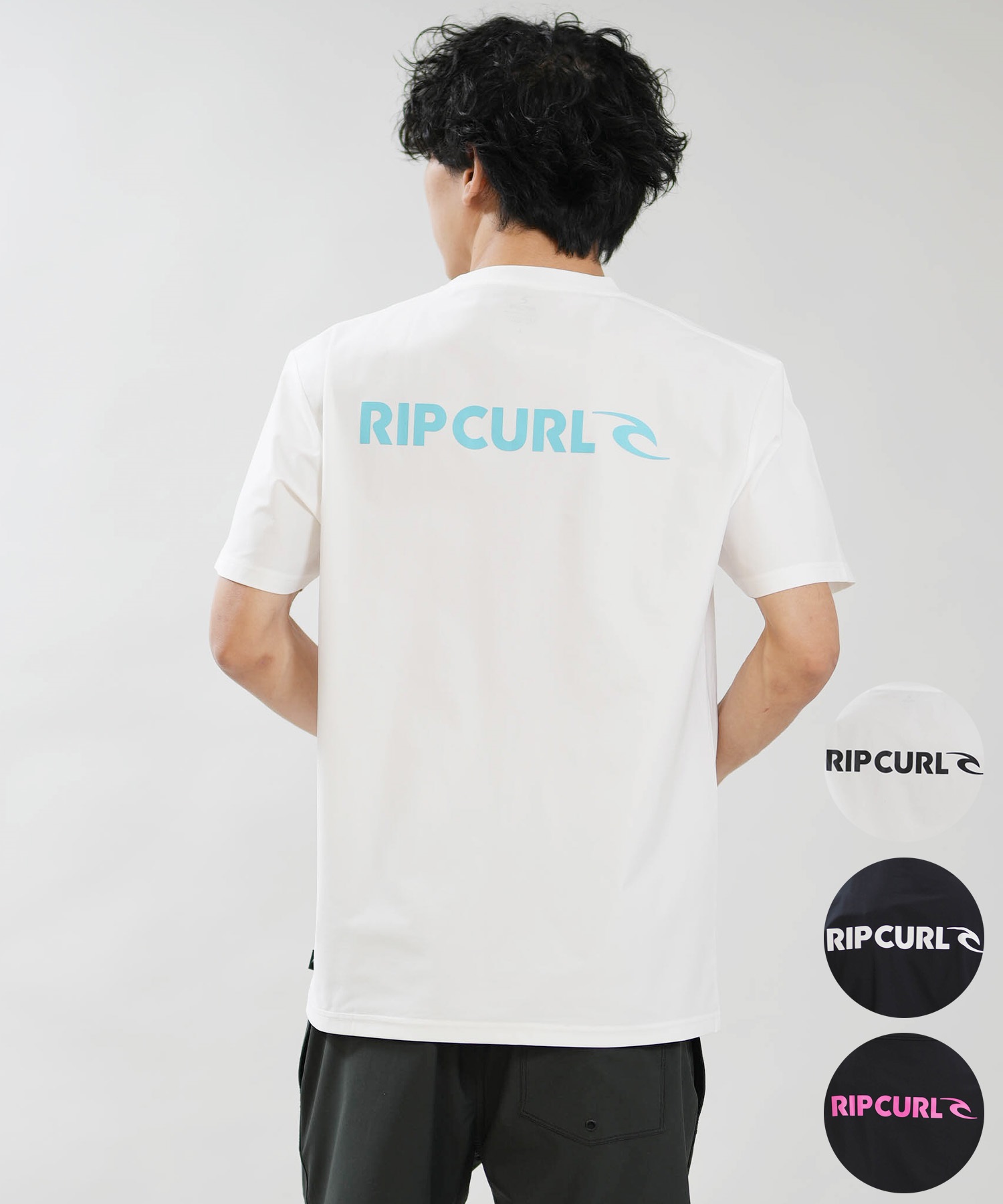 RIP CURL リップカール 水着 ラッシュガード 半袖 Tシャツ メンズ BLADE LOGO RASH RCM6S-4302(BKP-M)
