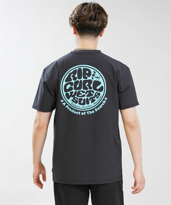 RIP CURL リップカール 水着 ラッシュガード 半袖 Tシャツ メンズ WETTI PASSAGE ICON RASH RCM6S-4304(BLK-M)
