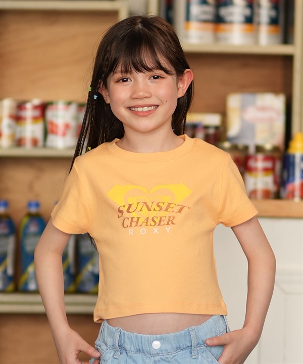 ROXY ロキシー 半袖 Tシャツ キッズ ジュニア ショート丈 MINI SUNSET CHASER TST261661M ムラサキスポーツ限定