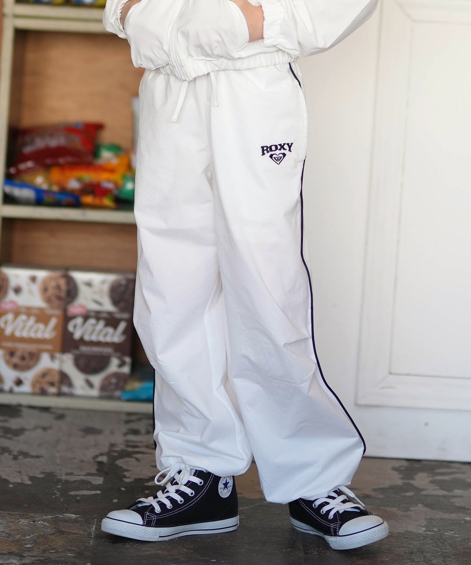 ROXY ロキシー ロングパンツ キッズ ラッシュガード MINI SALTY SQUAD PANTS TLY261653M(WHT-130cm)