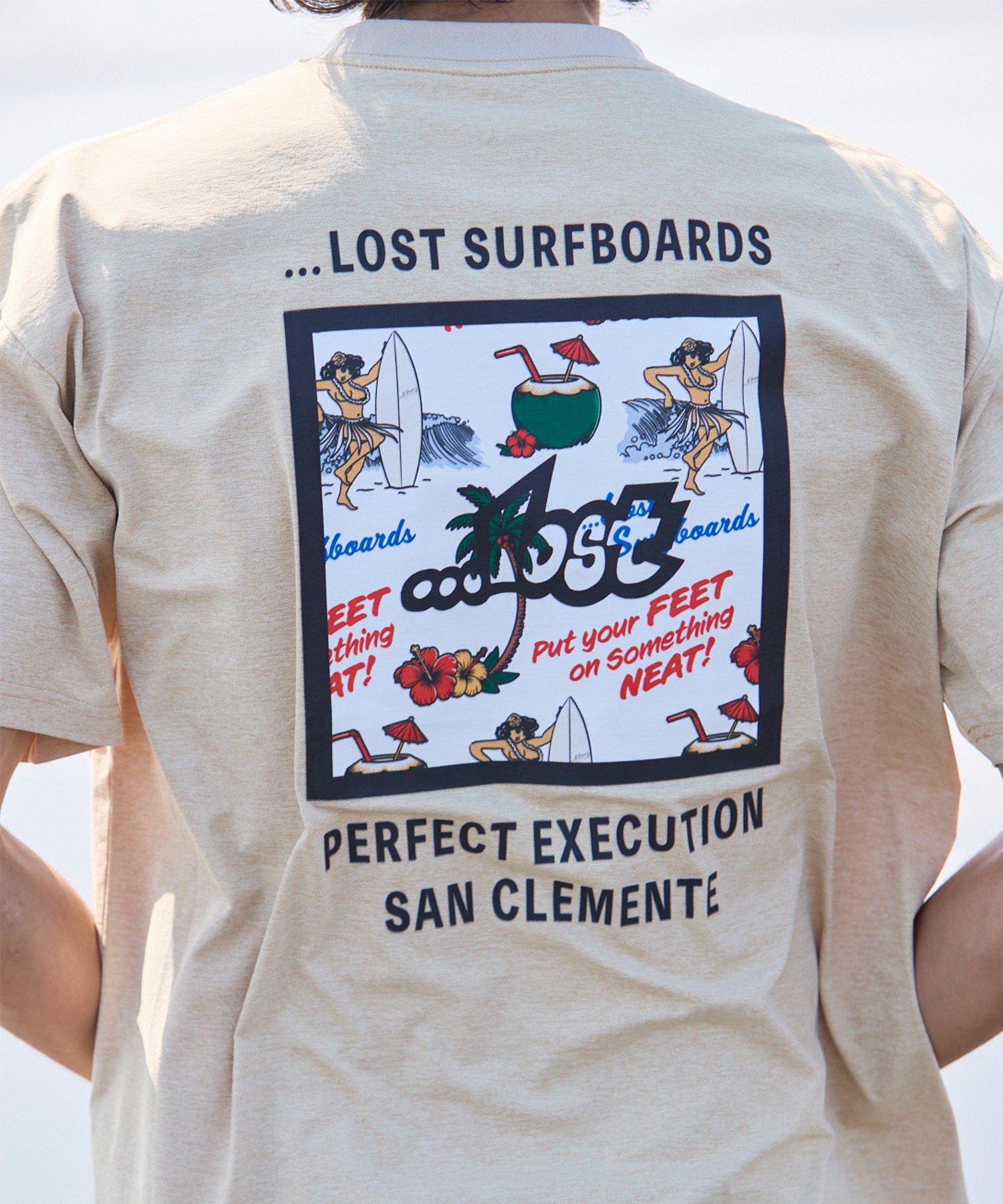 LOST ロスト 水着 ラッシュガード メンズ 半袖 Tシャツ UVカット 速乾 ストレッチ 水陸両用 LM6S-4304(CHINO-M)