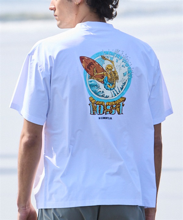 LOST ロスト 水着 ラッシュガード メンズ 半袖 Tシャツ UVカット 速乾 ストレッチ 水陸両用 LM6S-4305(WHT-M)