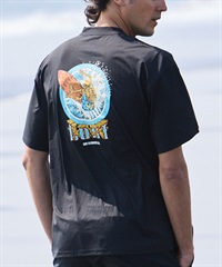 LOST ロスト 水着 ラッシュガード メンズ 半袖 Tシャツ UVカット 速乾 ストレッチ 水陸両用 LM6S-4305(BLK-M)