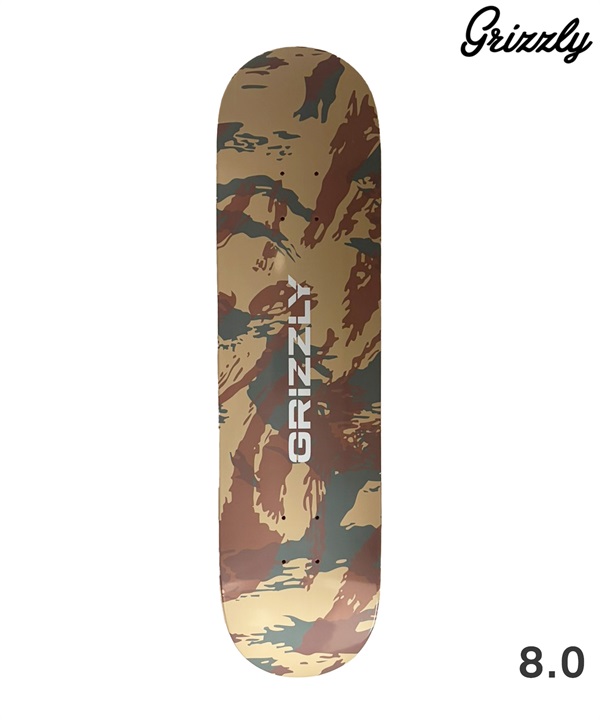 GRIZZLY グリズリー BRUSH CAMO スケートボード デッキ 8 初心者 スケボー