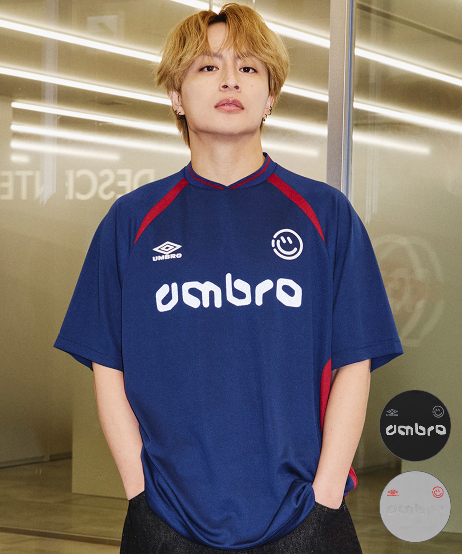UMBRO アンブロ × ALAN SHIRAHAMA ゲームシャツ 半袖 Tシャツ UM26SSAL-GS01(BLACK-M)