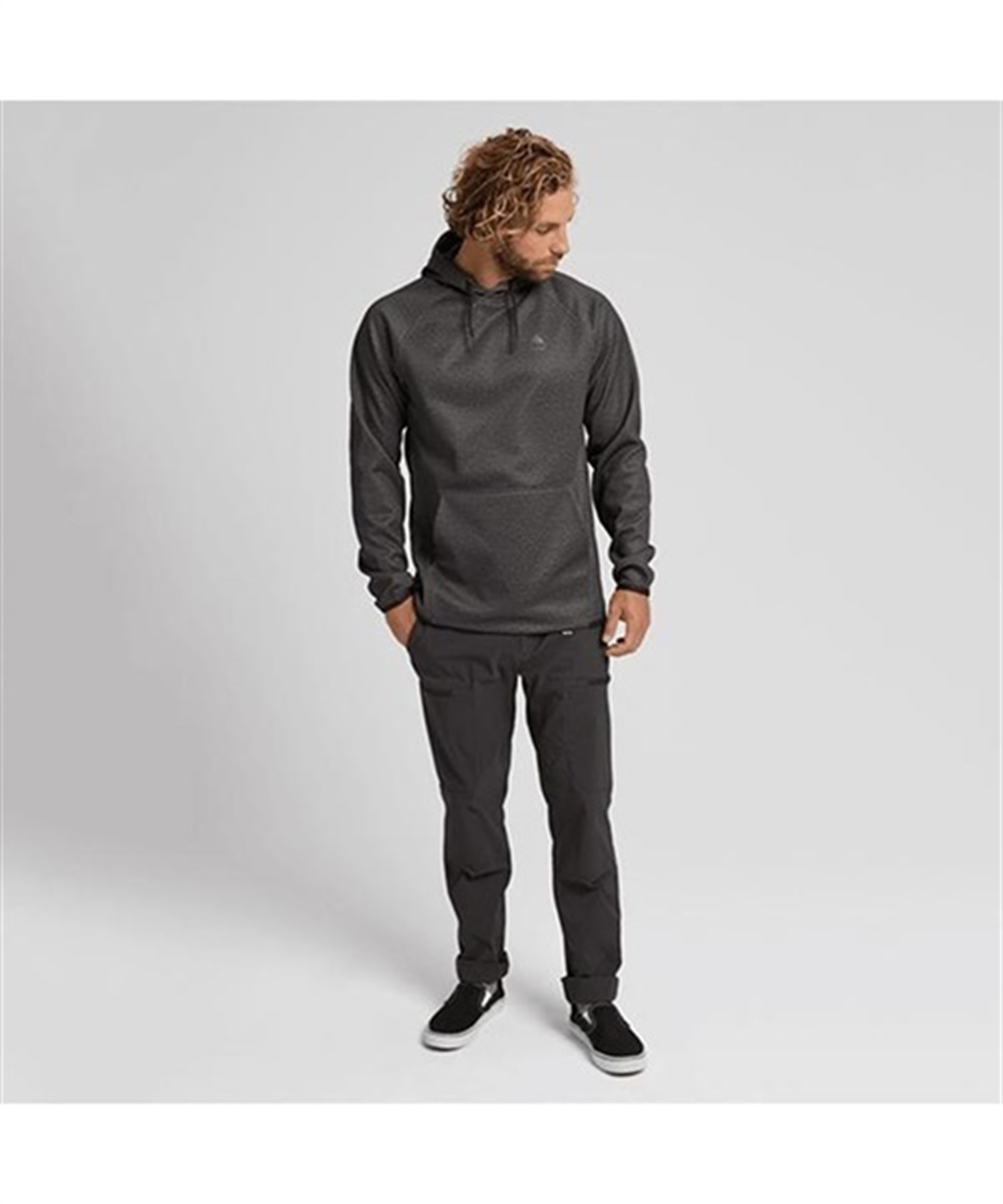 BURTON バートン Crown Weatherproof Pullover Fleece スノーボード インナーウェア 22-24モデル KK F30(True-Black-Heather-XS)