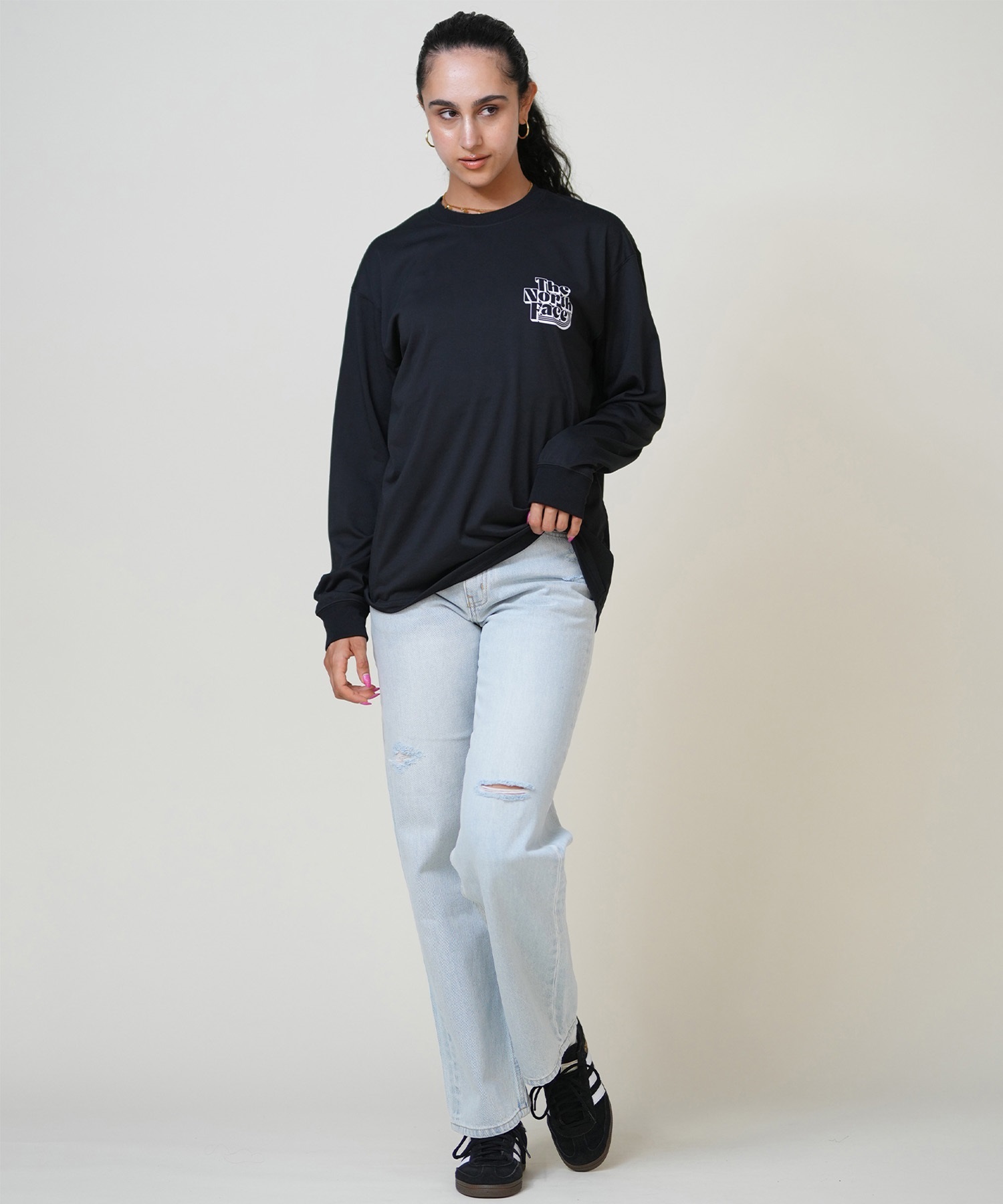 THE NORTH FACE ザ・ノース・フェイス 長袖 Tシャツ ロンT レディース ロングスリーブフリーラングラフィッククルー NT62593(K-S)