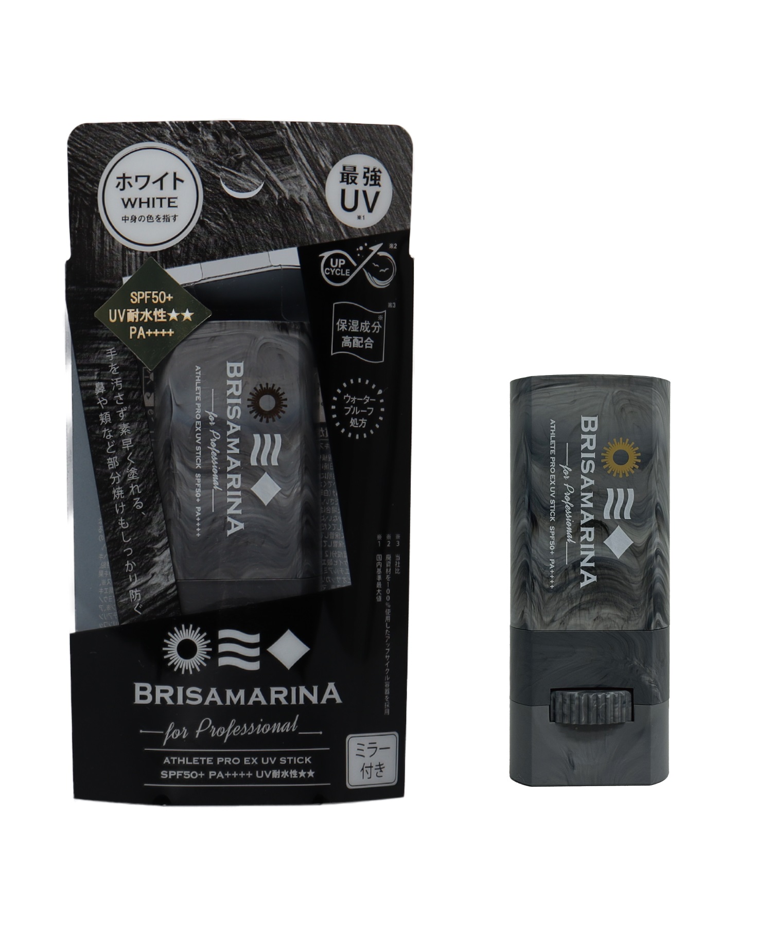 BRISAMARINA ブリサマリーナ アスリートプロEX　UVスティック 10g 日焼け止め ミラー付き サーフィン ムラサキスポーツ(WHT-ONE)