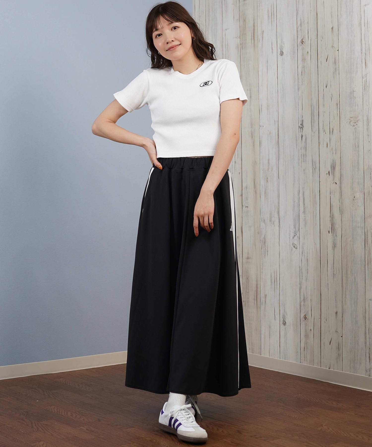 adidas アディダス スカート レディース フレアスカート 3ストライプス SH903(BE/PK-S)
