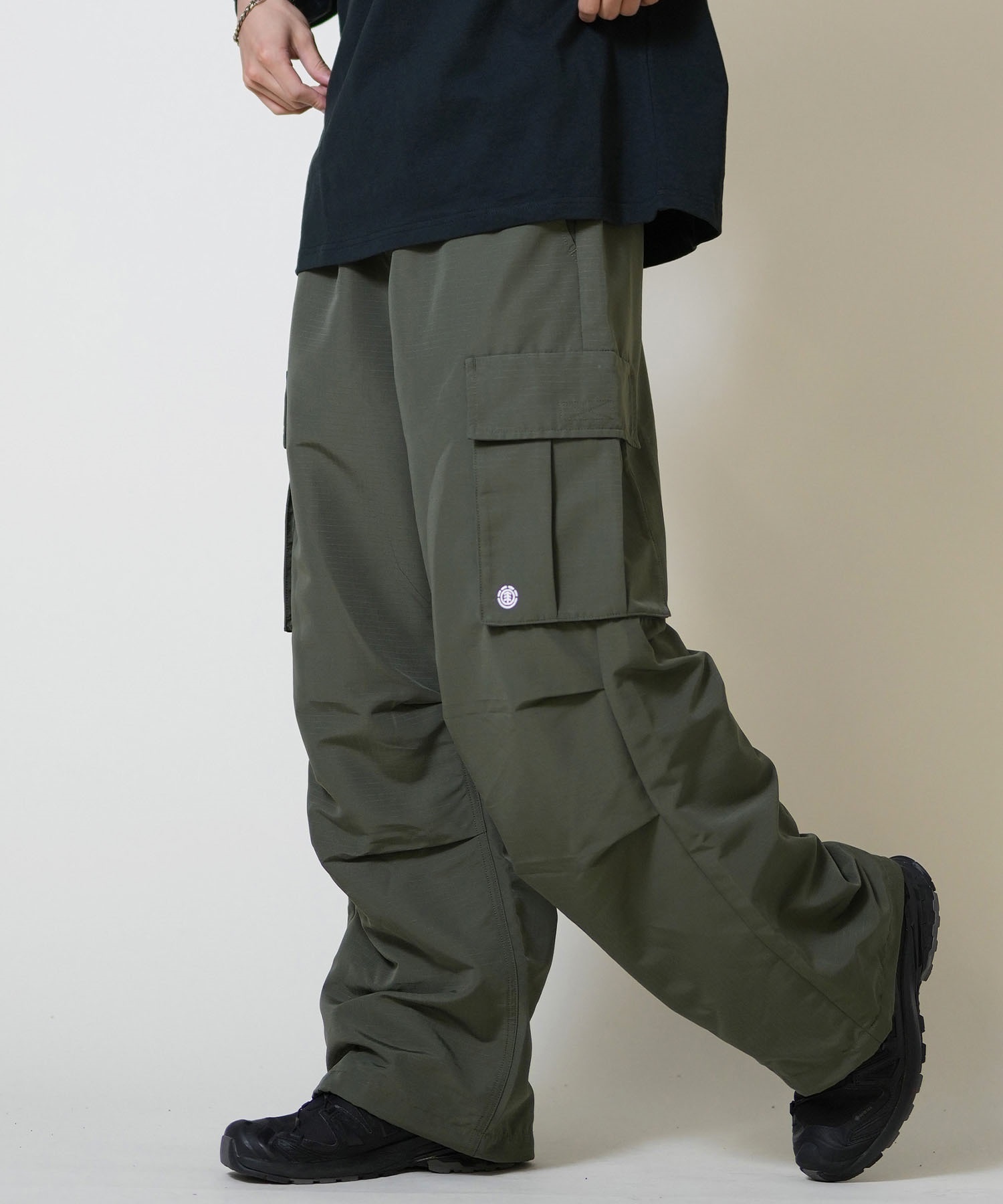 ELEMENT エレメント ロングパンツ メンズ ワイド カーゴパンツ SHOD PANTS CA05 BF022-709(FBK-M)