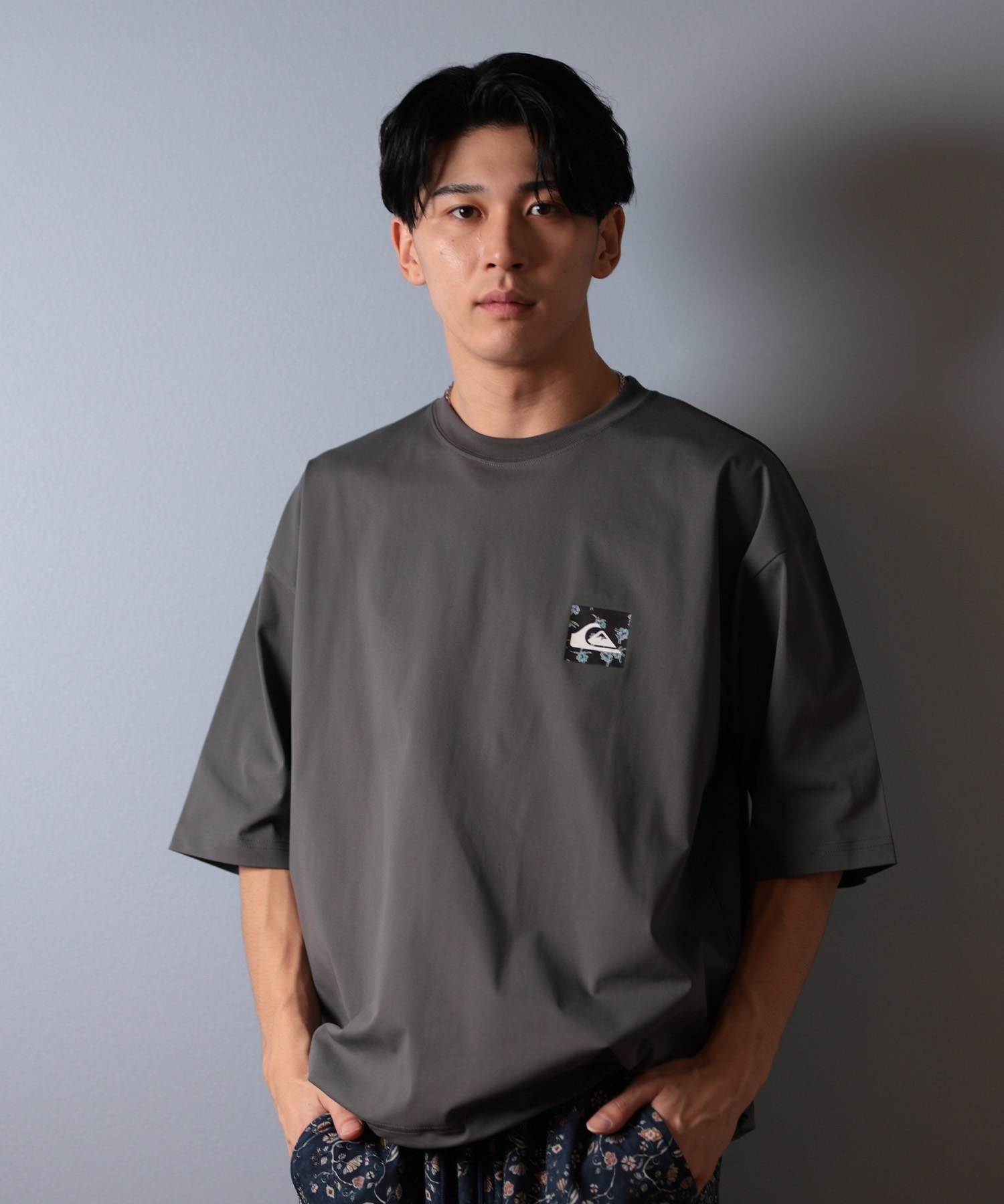 QUIKSILVER クイックシルバー ラッシュガード メンズ 半袖 Tシャツ バックプリント 水陸両用 UVカット QLY251626M ムラサキスポーツ限定(WHT-M)
