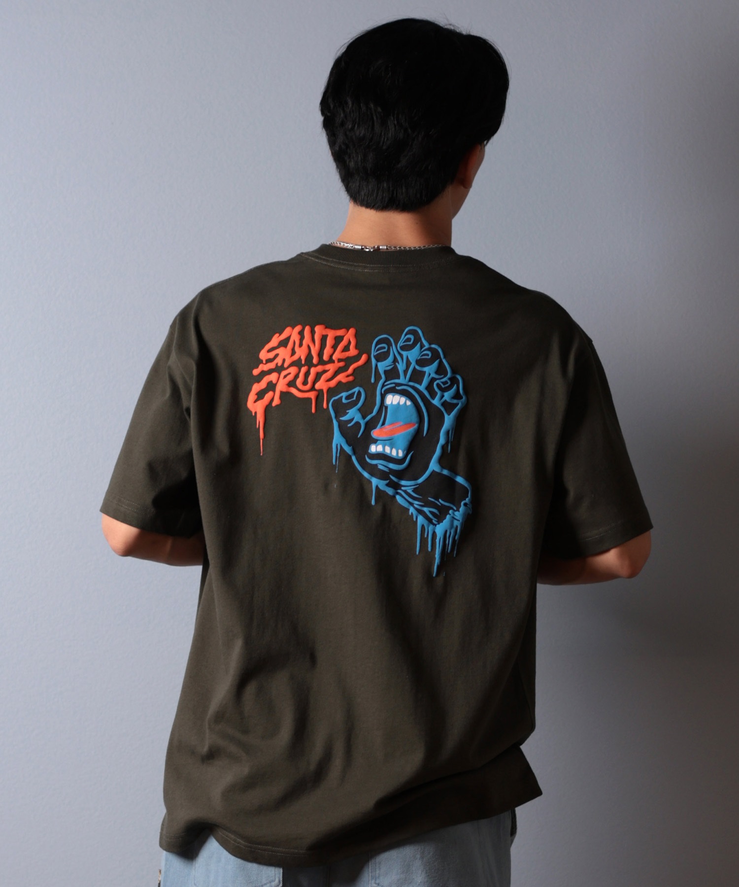 SANTACRUZ サンタクルーズ 半袖 Tシャツ メンズ バックプリント ロゴ スクリーミングハンド 502252403 ムラサキスポーツ限定(WHITE-M)