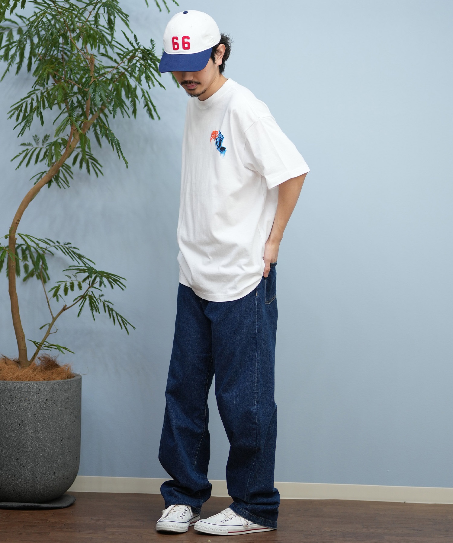 SANTACRUZ サンタクルーズ 半袖 Tシャツ メンズ バックプリント ロゴ スクリーミングハンド 502252403 ムラサキスポーツ限定(WHITE-M)