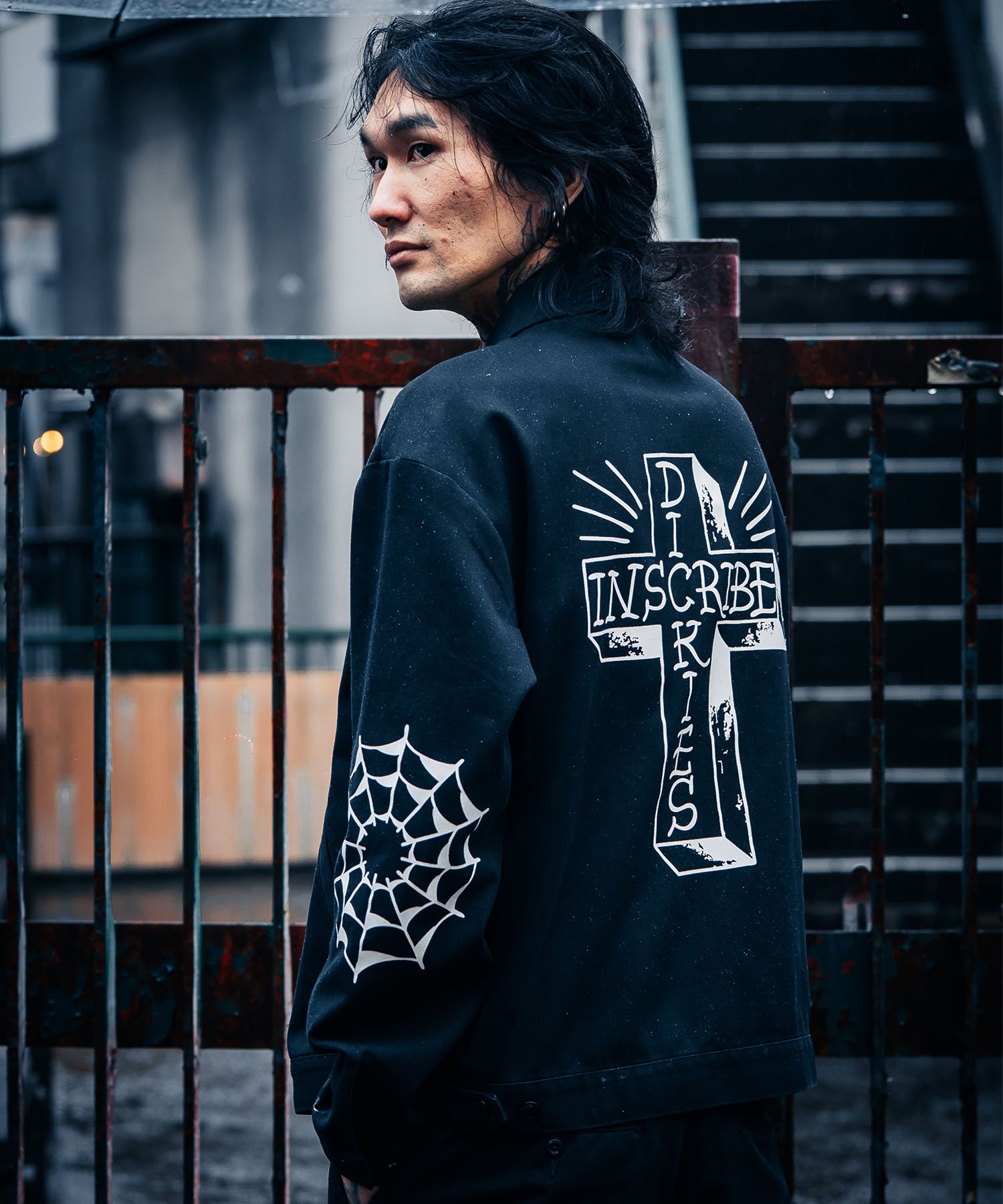 Dickies ディッキーズ ジャケット メンズ INSCRIBE TATTOO コラボモデル MS X INS CROSS PRINT JK 81560400(0003-M)