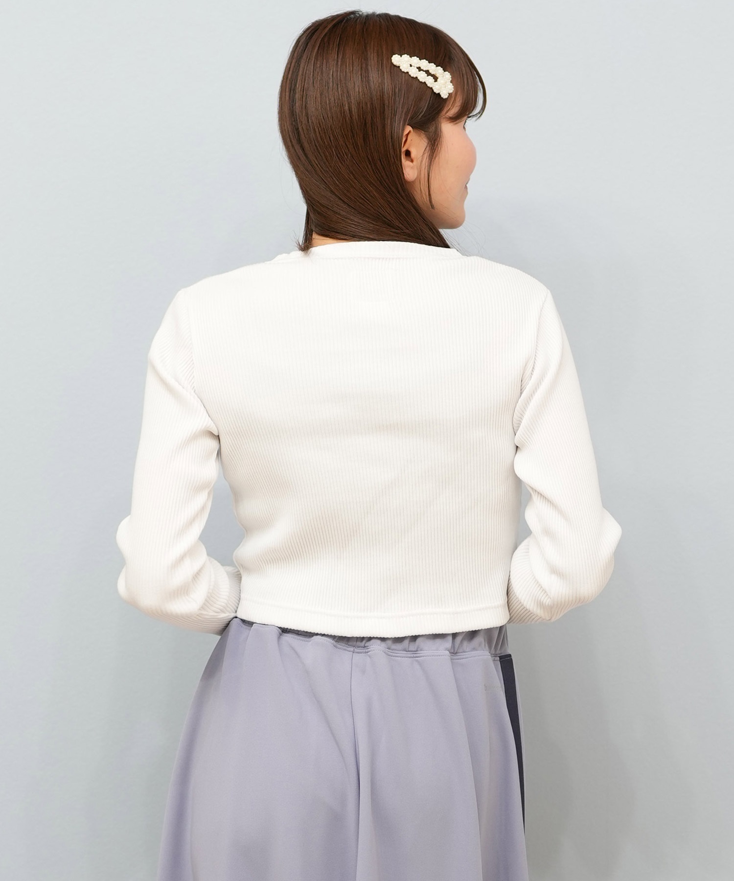 DC ディーシー 長袖 Tシャツ ロンT レディース クロップド丈 ショート丈 シンプル TELECO SHORT LS LLT254311(BES-M)