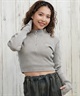 DC ディーシー 長袖 Tシャツ ロンT レディース クロップド丈 ショート丈 ハーフジップ LLT254312(BES-M)