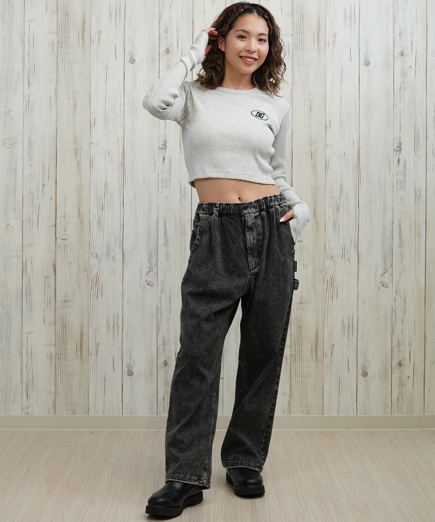 DC ディーシー ロングパンツ レディース デニム パンツ Gパン ワイドペインターパンツ LPT254303(BDB-M)