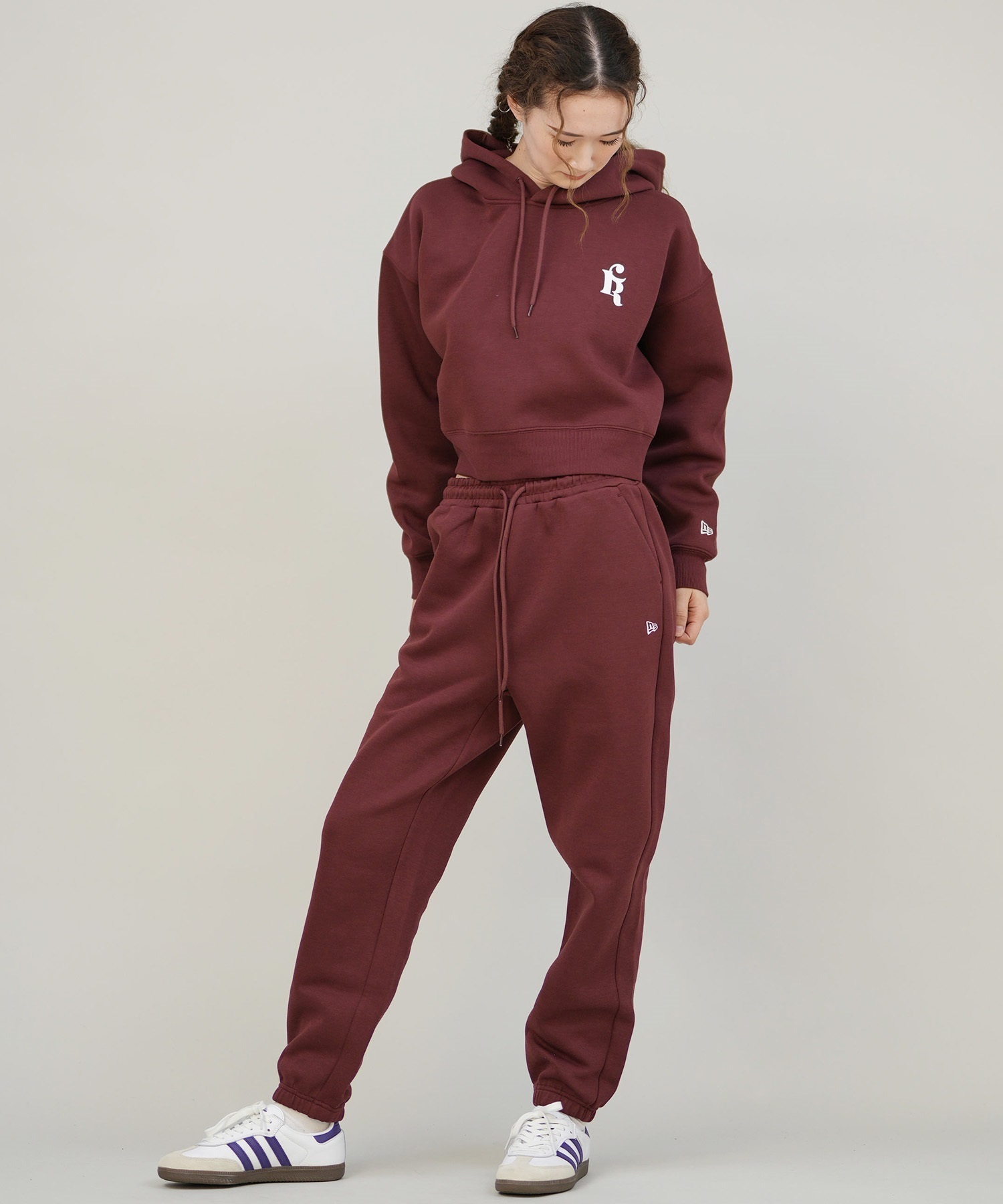 NEW ERA ニューエラ プルオーバー パーカー レディース NEW ERA×CALNAMUR SWEAT SHORT HOODIE 14875704(BRN-S)