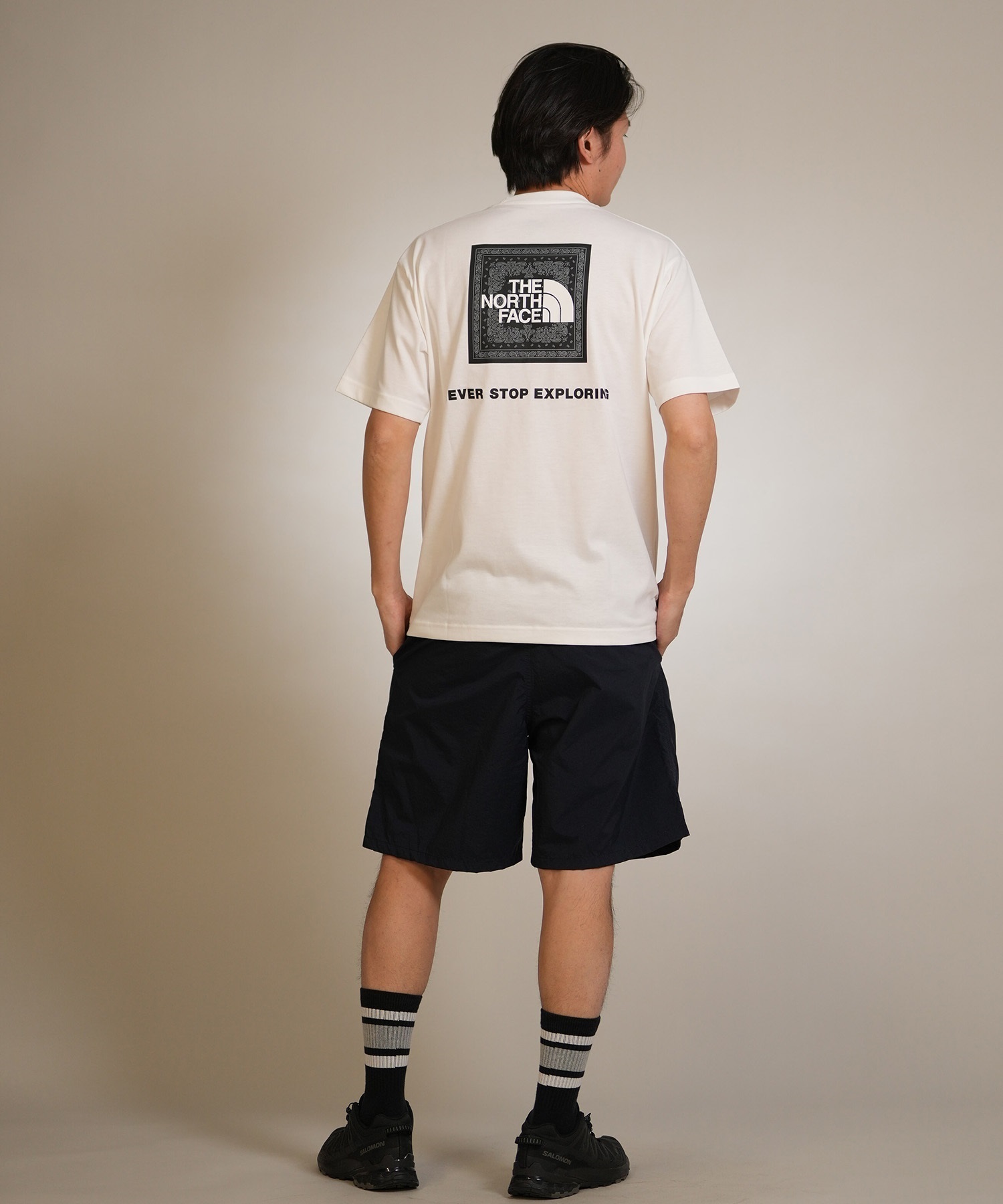 THE NORTH FACE ザ・ノース・フェイス 半袖 Tシャツ メンズ ショートスリーブバンダナスクエアロゴティー NT32446(W2-S)