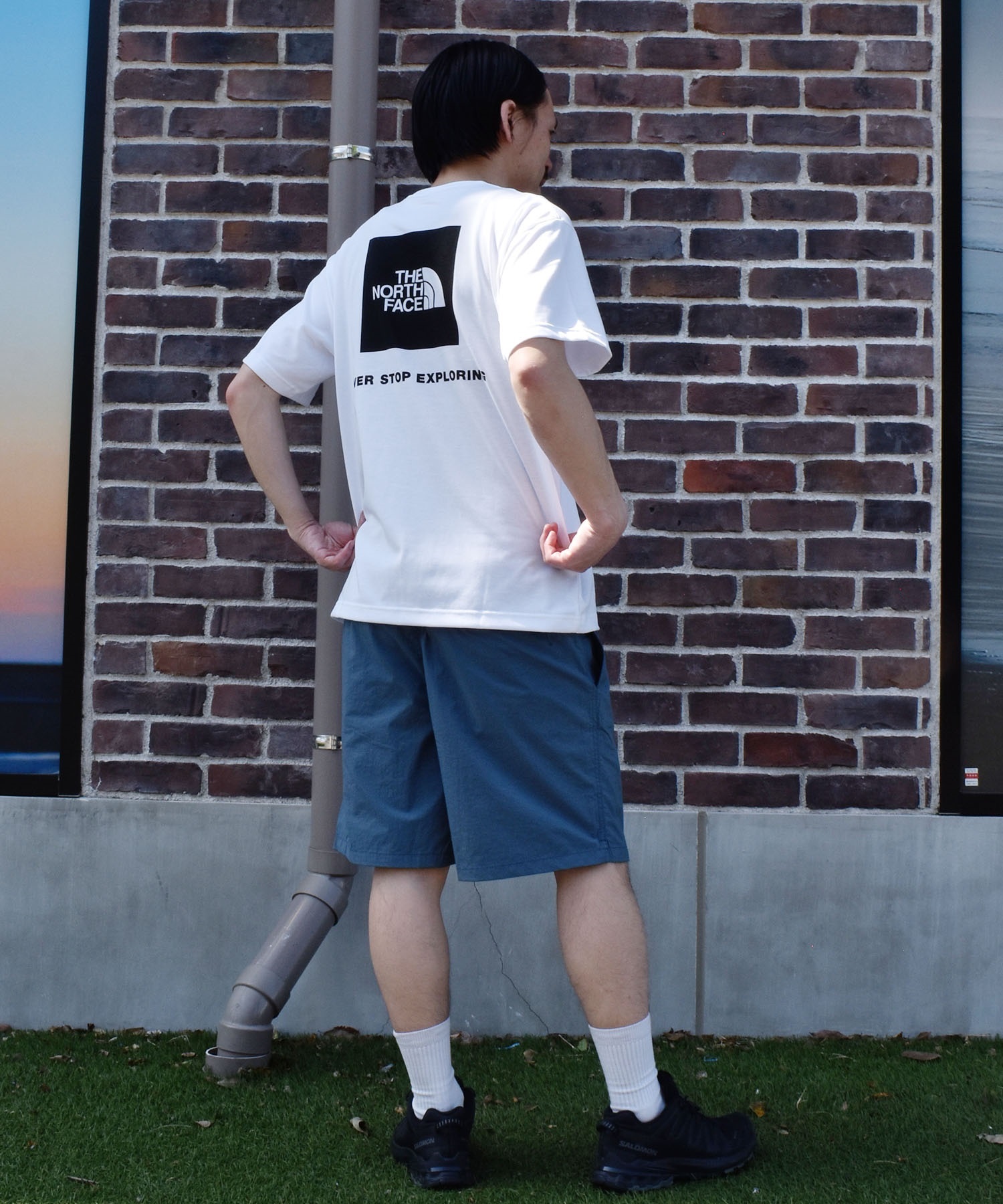 THE NORTH FACE ザ・ノース・フェイス 半袖 Tシャツ メンズ ショートスリーブバックスクエアーロゴティー NT32447(W2-S)