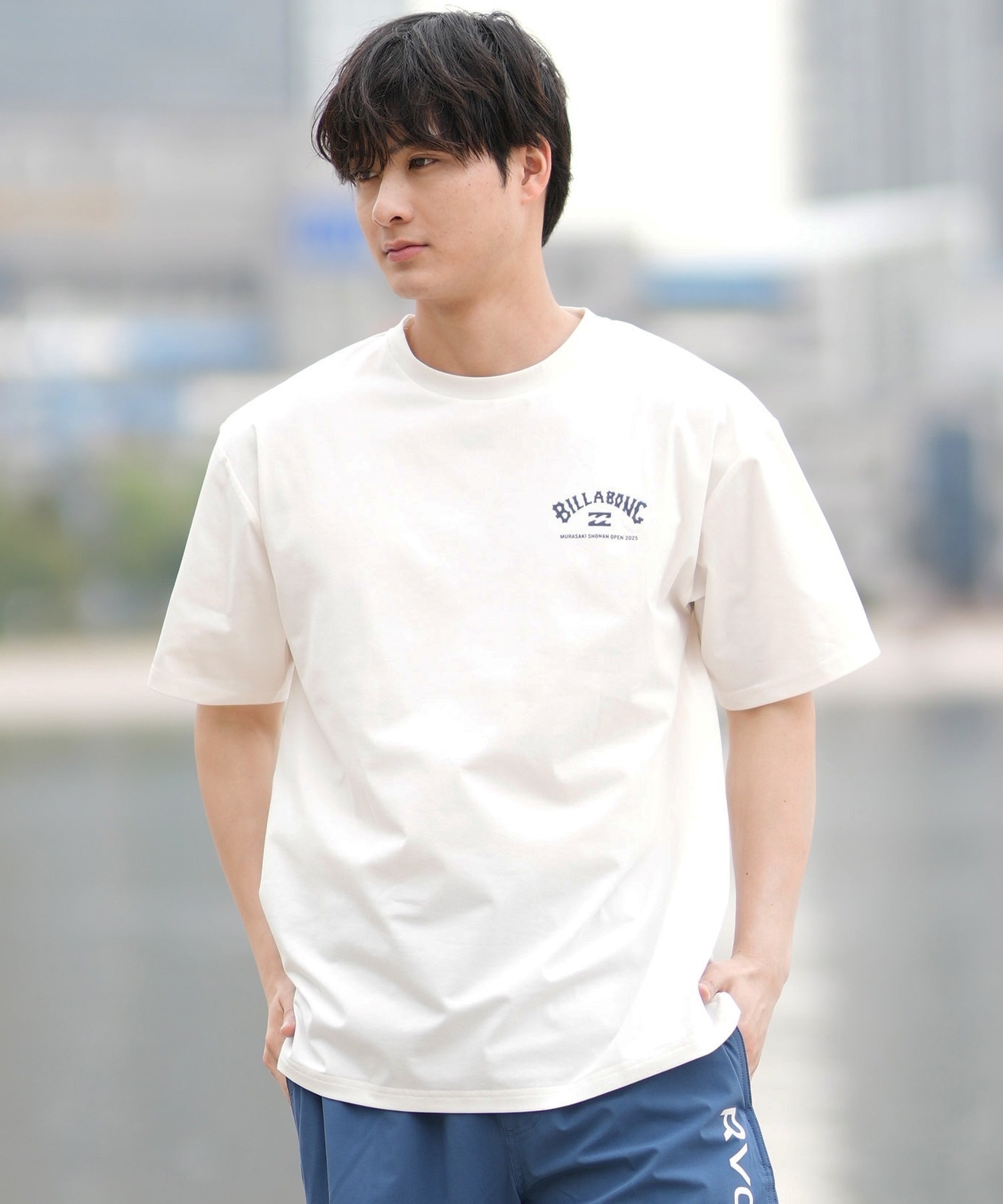 BILLABONG ビラボン 半袖 Tシャツ メンズ SHONAN OPEN SURFFLEX UVケアラッシュガード BF01A-U08 湘南オープン限定商品(BLK-S)
