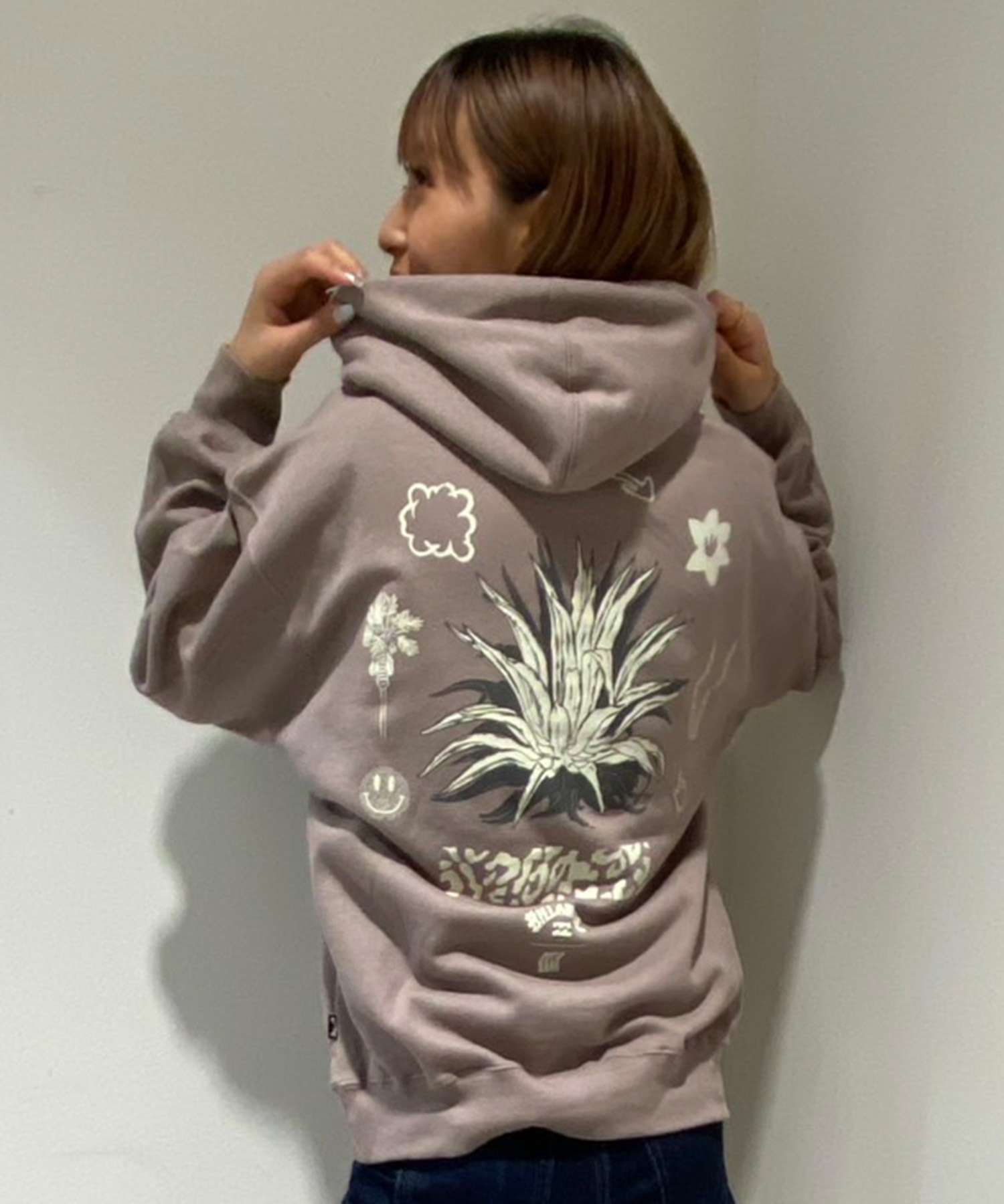 BILLABONG ビラボン パーカー プルオーバー レディース スウェット フーディー バックプリント 裏毛 BF013-015(CZU0-M)
